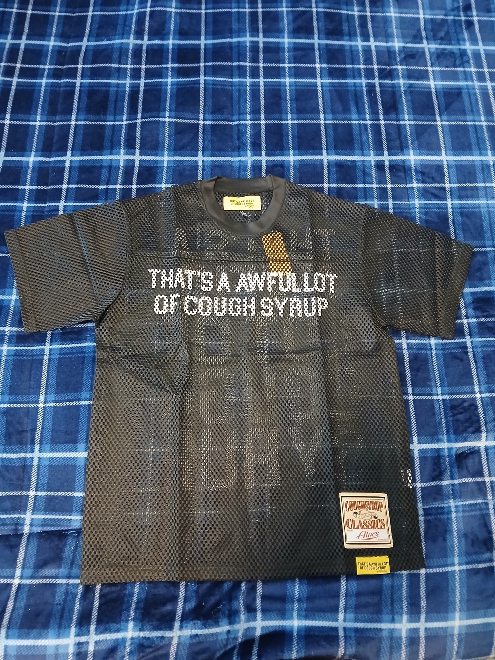 Awful Lot Of Cough Syrup Black Mesh Short-Sleeve